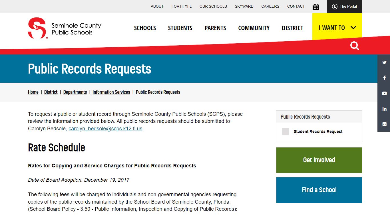 Public Records Requests | Seminole County Public Schools